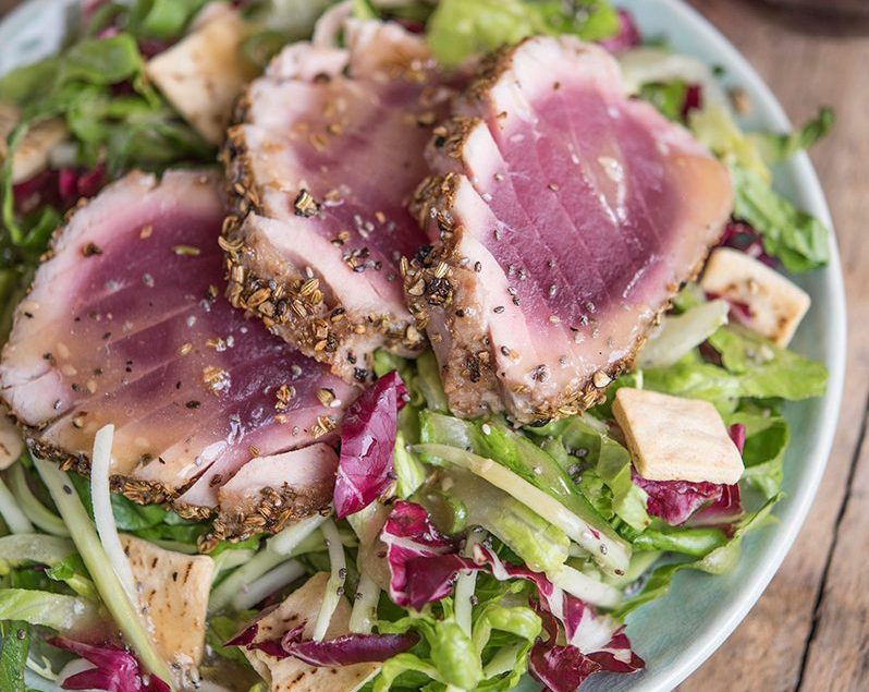 Asian Ginger Chopped Salad & Seared Tuna
