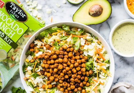 Avocado Ranch Chopped Salad With Roasted Chickpeas