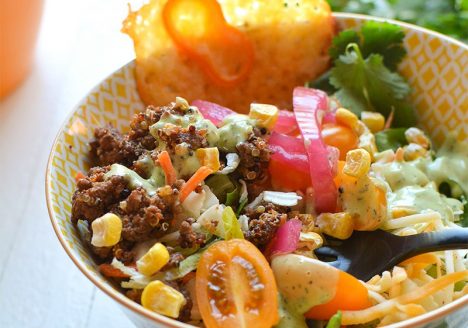 Loaded Fiesta Taco Salad With Avocado Ranch