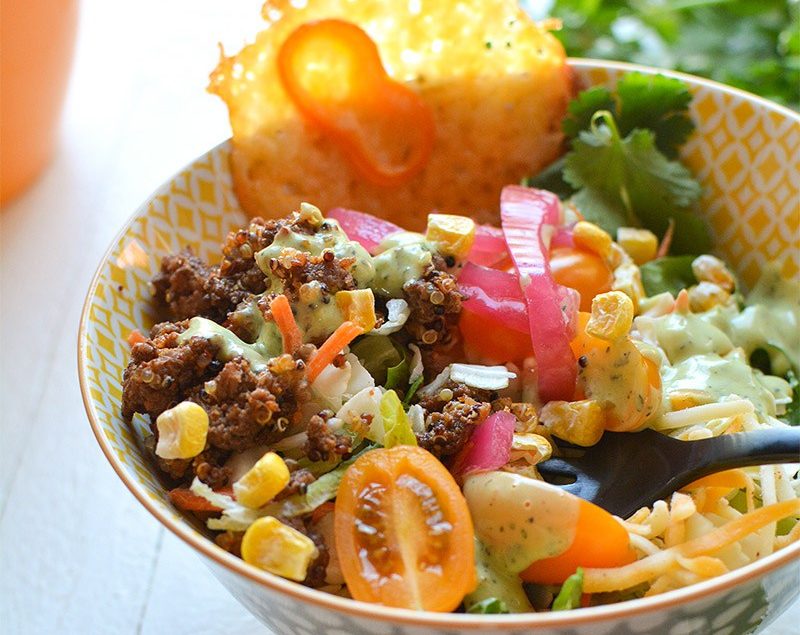 Loaded Fiesta Taco Salad With Avocado Ranch