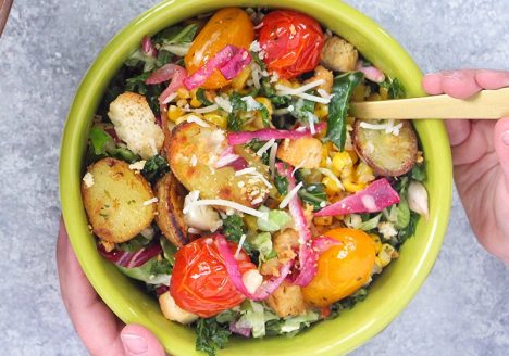 Asiago Kale Rainbow Salad With Roasted Potatoes