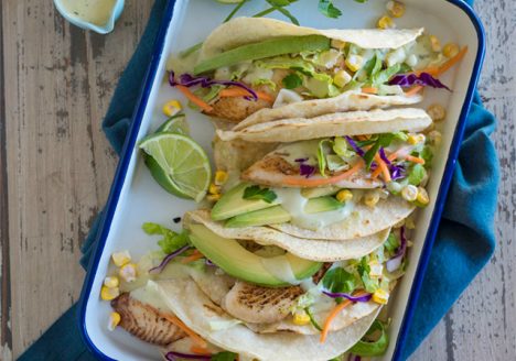 Grilled Tilapia, Lime and Avocado Tacos