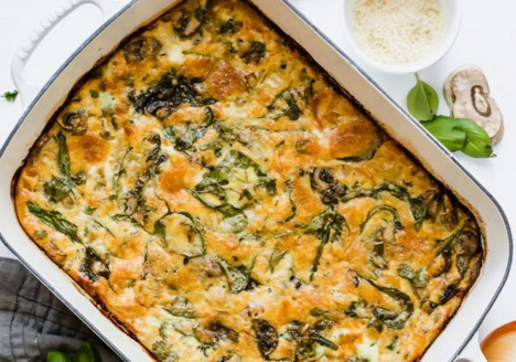 Easy Baked Frittata Recipe with Spinach
