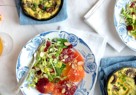 Citrus Crunch with citrus & Leek Mushroom Frittatas